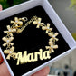 14K Gold Vermeil Custom Name Necklace & Bracelet Set | CZ Bow Charm Jewelry