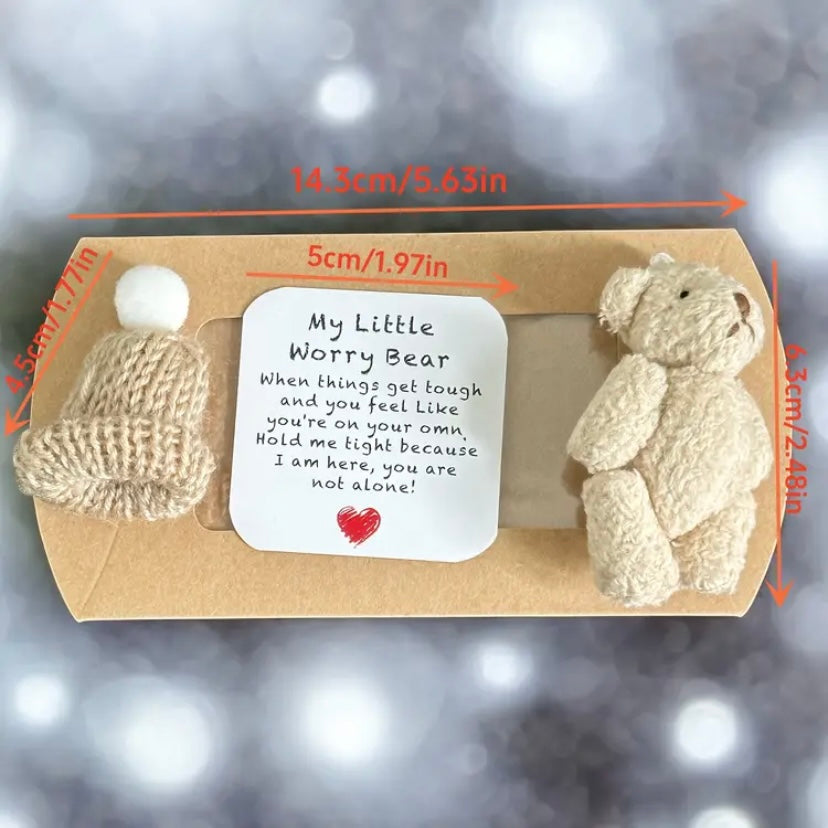 My Little Worry Bear, Anxiety Fidget Bear, Positive Comforting Pocket Bear, For All Ages