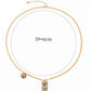 Gold Plated Evil Eye & Protection Pendant Necklace With Blue Accents And A 17In Chain
