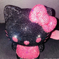 Kawaii Hello Kitty Crystal Sapphire Blinged Out Adjustable Cat Handbag, Evening Bag, Crossbody Bag | Limited Edition, Collectible