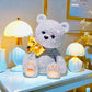 Handcrafted Teddy Bear w/ Mirror Shiny Beads & Bow - Gold & Silver Luxury Decor & Gift