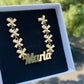 14K Gold Vermeil Custom Name Necklace & Bracelet Set | CZ Bow Charm Jewelry