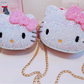 Kawaii Hello Kitty Crystal Sapphire Blinged Out Adjustable Cat Handbag, Evening Bag, Crossbody Bag | Limited Edition, Collectible