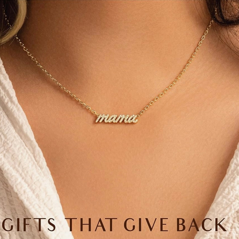 Cherish Mom with Sparkling 14k Gold ‘Momma’ Necklace - A Dazzling Mother’s Day Tribute”