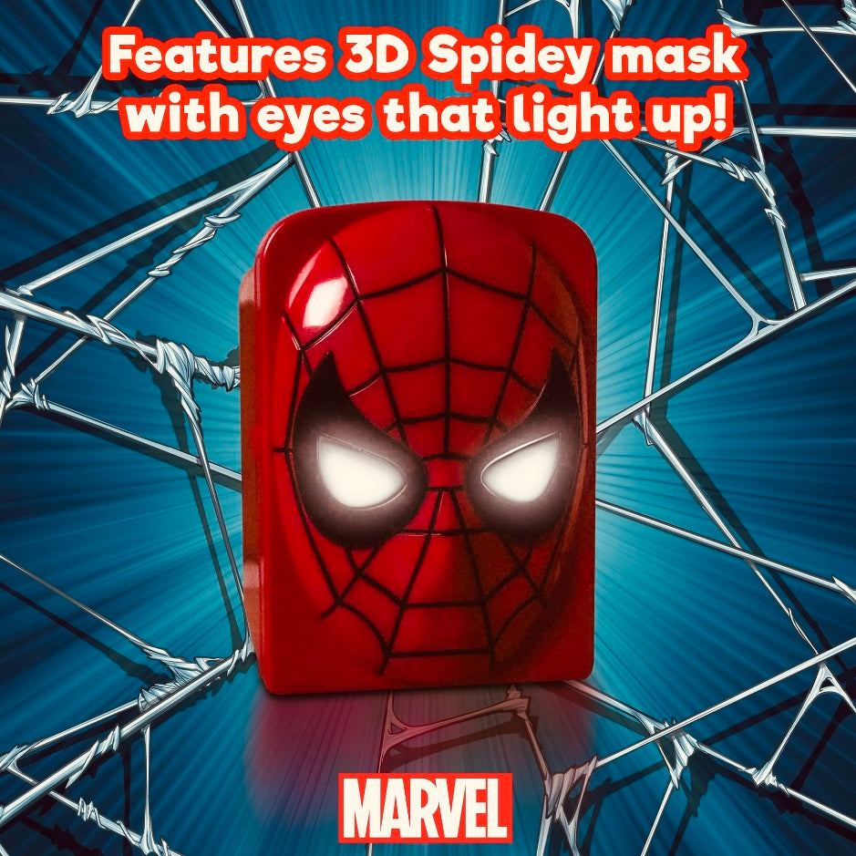 Marvel Spider-Man Mini Fridge with Light-Up Eyes - 6L Hot/Cold Cooler, 120v