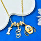 Cartoon Dog‑Character Charm Necklace with Bone & Crystal Accents – Collectible Yellow Dog Pendant