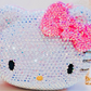 Kawaii Hello Kitty Crystal Sapphire Blinged Out Adjustable Cat Handbag, Evening Bag, Crossbody Bag | Limited Edition, Collectible