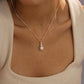 Fresh Water Pearl & CZ Gemstone Pendant With 17In. Gold/Silver Box Chain