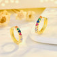 Elegant 7-Piece Ear Party Set - 14k Vermeil Gold & Silver with Sapphire and Multi-Color AAAA CZ Gemstones