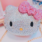 Kawaii Hello Kitty Crystal Sapphire Blinged Out Adjustable Cat Handbag, Evening Bag, Crossbody Bag | Limited Edition, Collectible