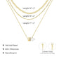 Layered 14k Vermeil Gold CZ Pendant Necklace Set - Choker, Beads, and Diamond Pendant for All Occasions