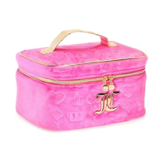 Hot Pink Juicy Couture Velour Makeup Train Case For Beauty, Spa + Skincare Essentials