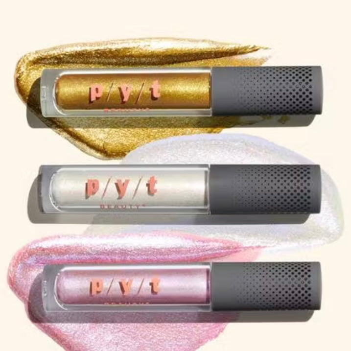PYT Beauty Shimmer Dúo de 2 piezas: juego de iluminador y brillo de labios