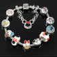 Silver Adjustable Disney Charm Bracelet – Mickey, Minnie, Goofy | 925 Silver