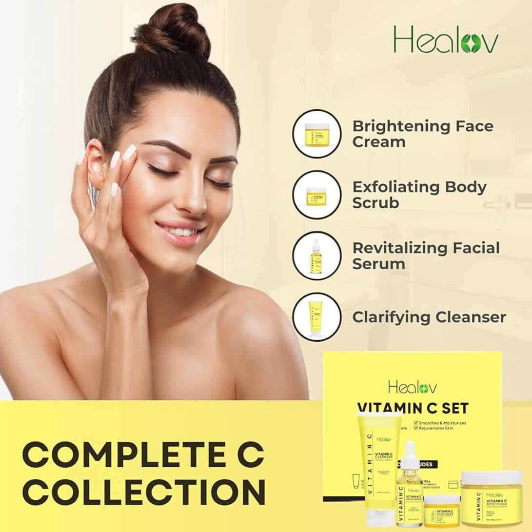 Korean Beauty Vitamin C youthful Skincare Set – 4 Piece Brightening & Anti-Aging Collection