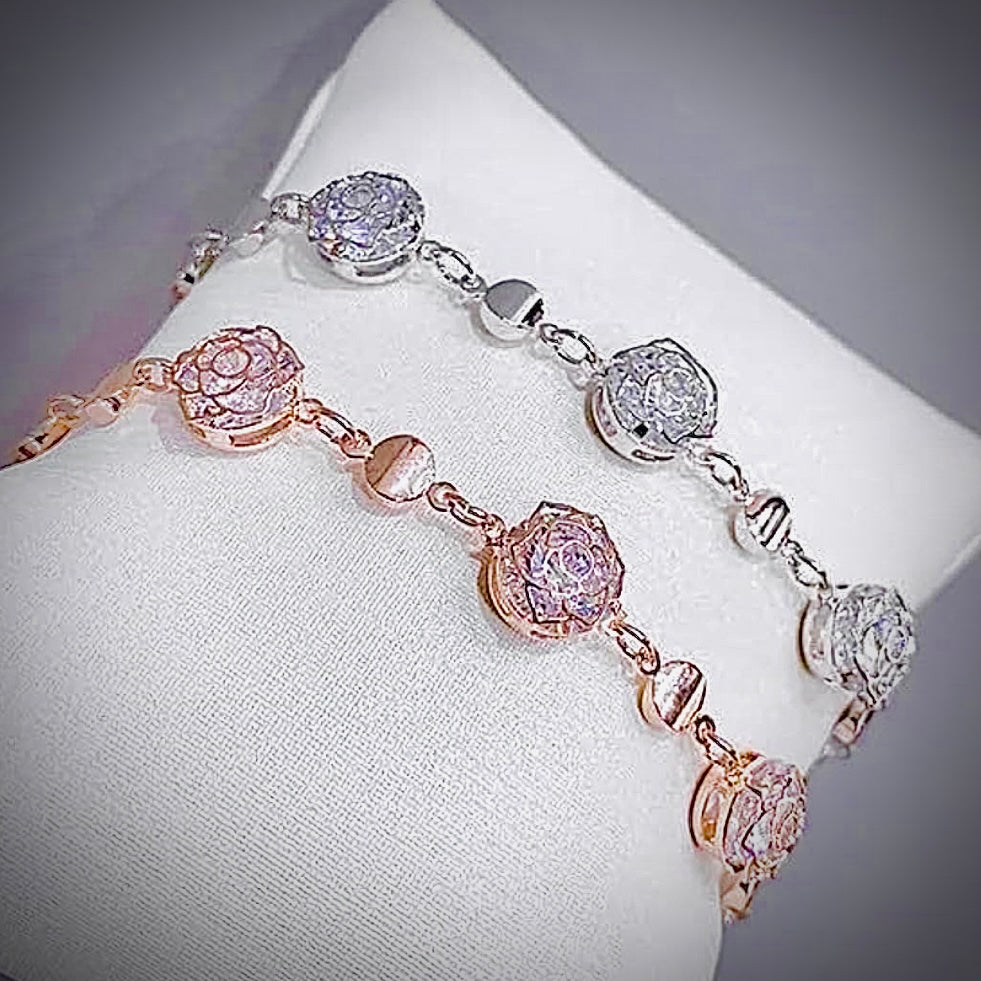 Luxury Rose Gold Jewelry Set with Rare Australian Crystals – Necklace, Earrings & Bracelet | Also in 925 Silver