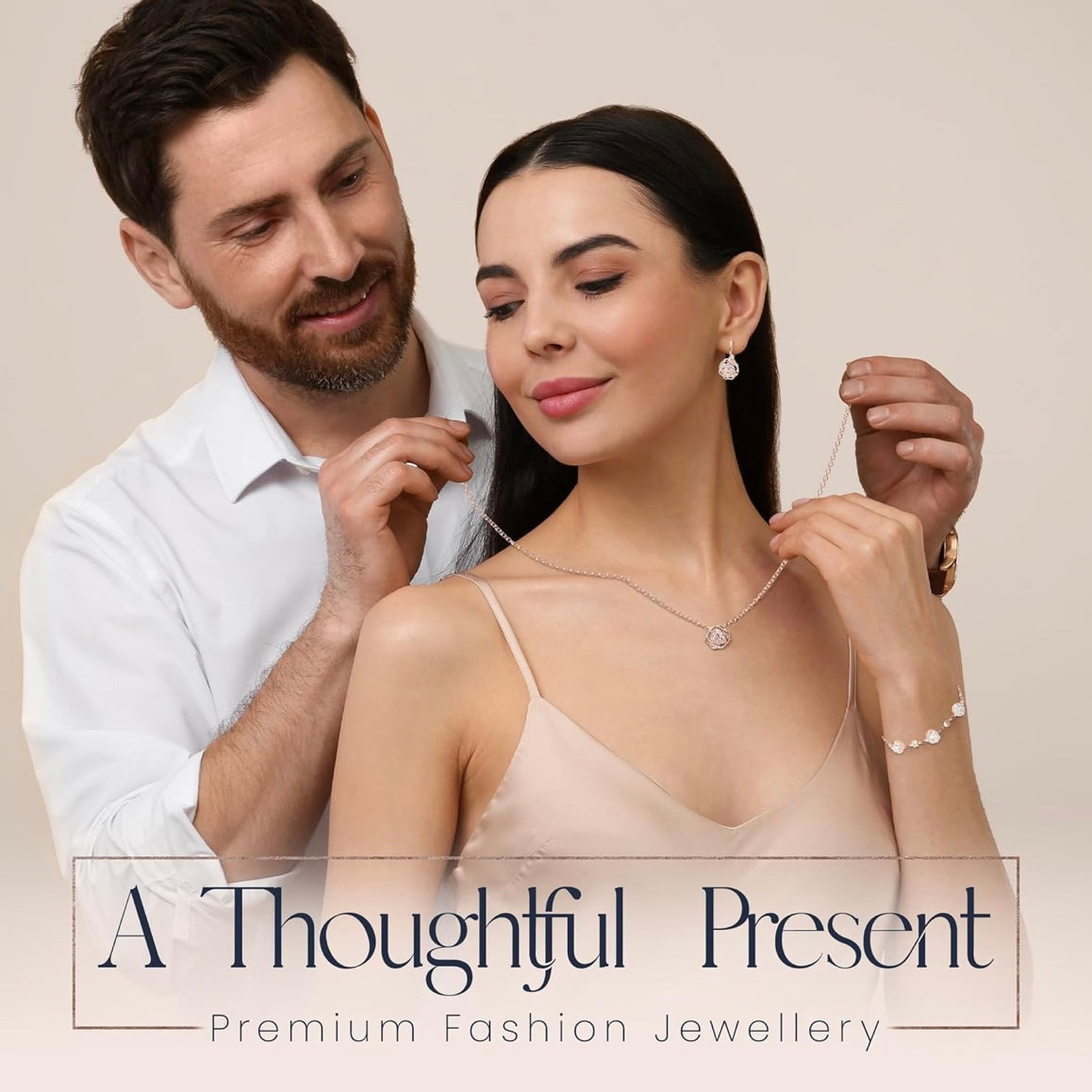 Luxury Rose Gold Jewelry Set with Rare Australian Crystals – Necklace, Earrings & Bracelet | Also in 925 Silver