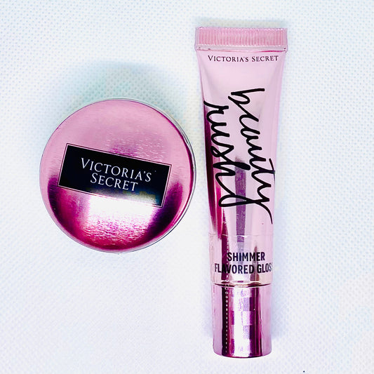 Victoria’s Secret Beauty Rush Lip Care Set - Shimmer Gloss and Scrub, Candy Flavor only available at Facetreasures or LadiesNGentz Boutique, Limited edition beauty bundle