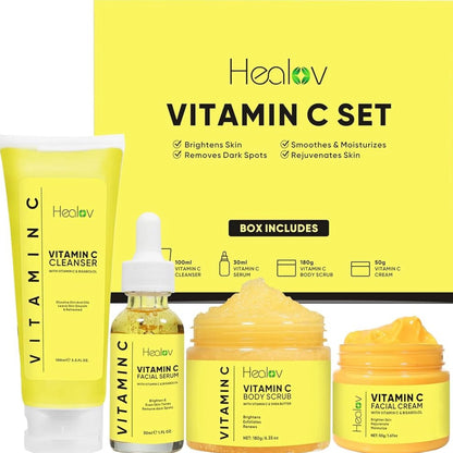 Korean Beauty Vitamin C Skincare Set – 4 Piece Brightening & Anti-Aging Collection