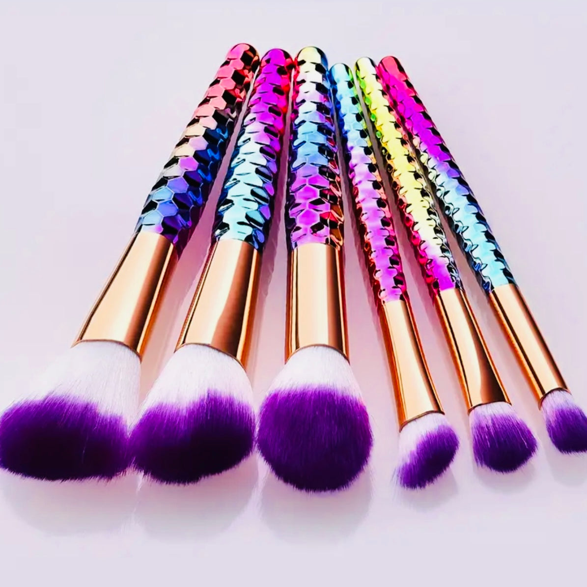 Sistema de cepillo profesional del artista de maquillaje del arco iris multicolor de 6 pedazos para los profesionales