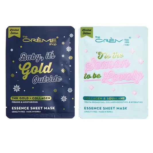 The Crème Shop Tis The Season To Be Lovely & Baby Its Gold Outside Sheet Mask Set