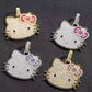 Kawaii kitty Cat Silver Or Gold Cubic Zirconia Sapphire Pendant, Hiphop Jewelry, USA Shipping