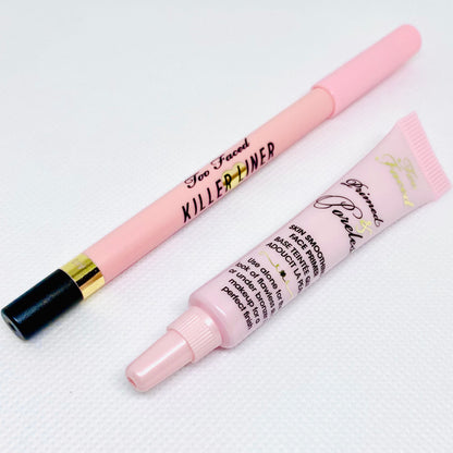 Toofaced Killer Liner In Black and TooFaced Primed & Poreless Makeup Primer. This bundle comes as a set and is available at Facetreasures.com for purchase