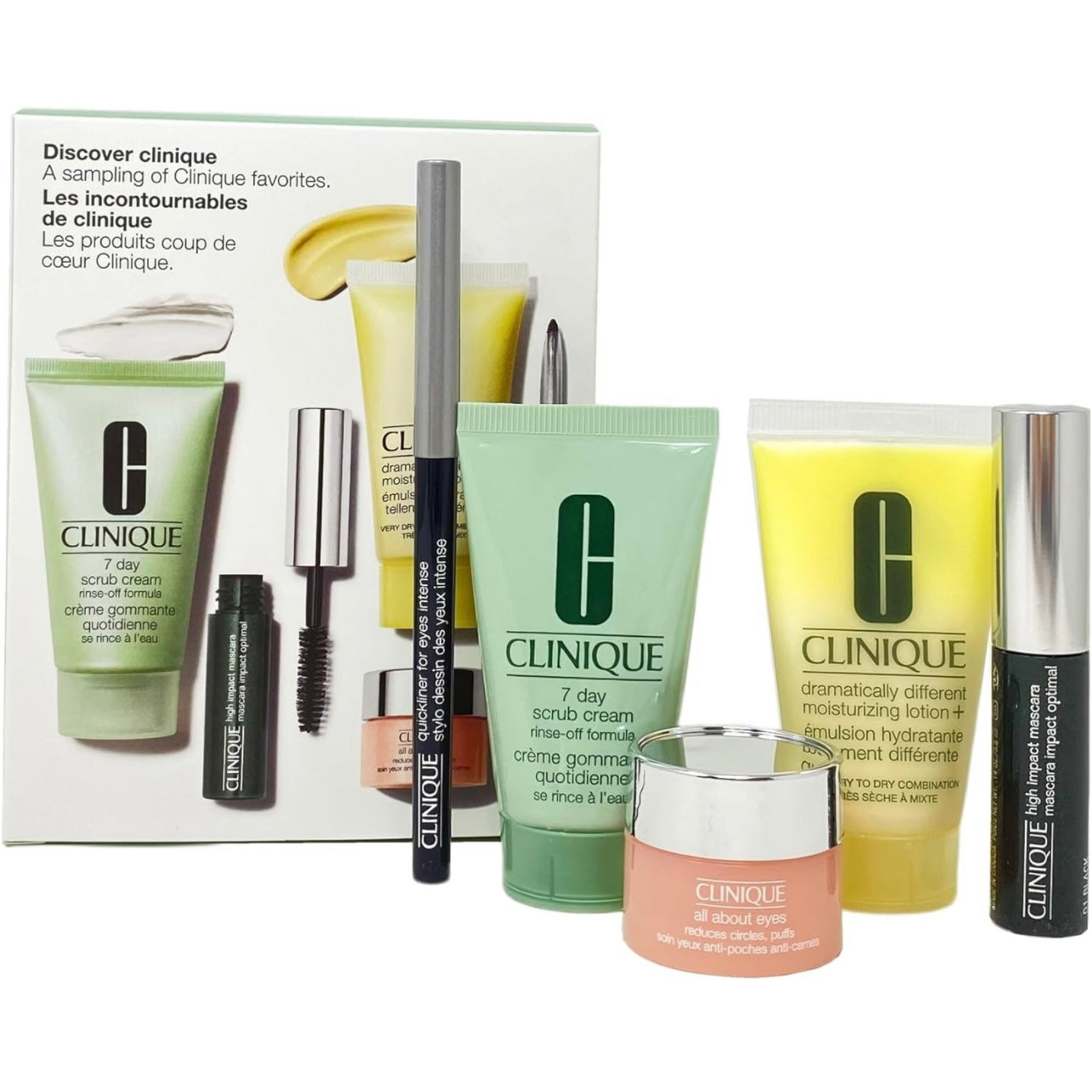 Clinique (5) Piece Discovery Gift Set W/Free Matching Cosmetic Bag | All  Fullsize items