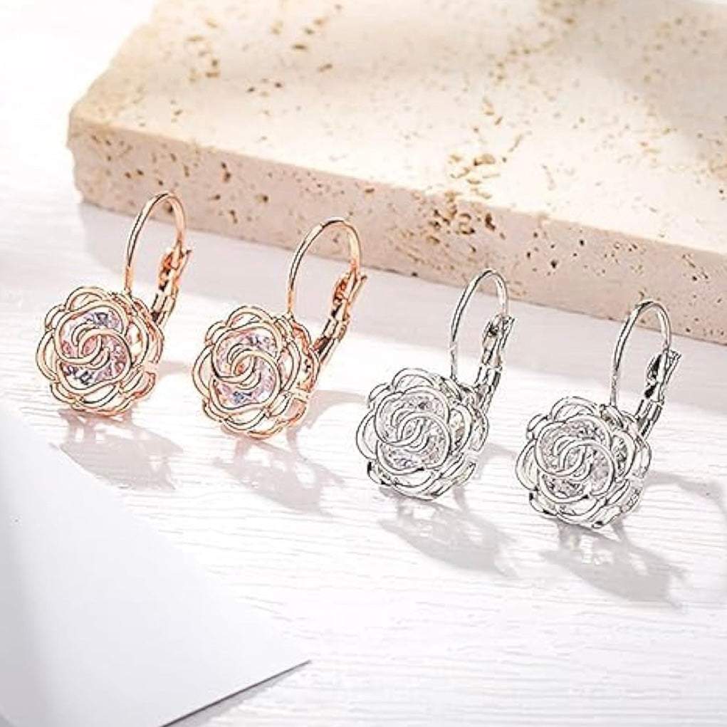 Luxury Rose Gold Jewelry Set with Rare Australian Crystals – Necklace, Earrings & Bracelet | Also in 925 Silver