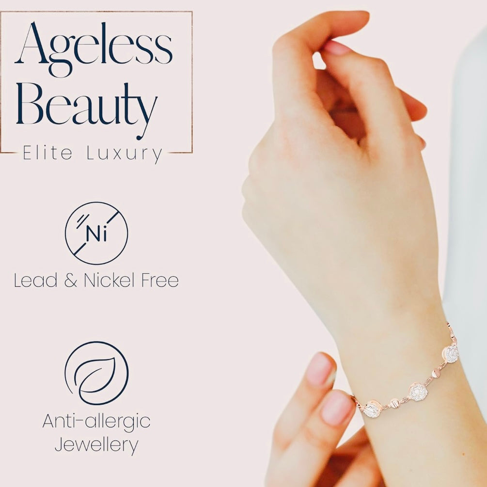 Luxury Rose Gold Jewelry Set with Rare Australian Crystals – Necklace, Earrings & Bracelet | Also in 925 Silver