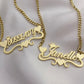 The “Queen Of Hearts” Custom 18k Gold Medical Grade Stainless Steel Name Plate w/Matching Cuban Link Chain
