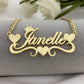 Custom 18k Gold Medical Grade Stainless Steel Name Plate w/Matching 18In. Cuban Link Chain