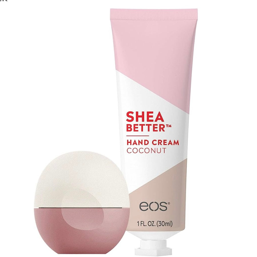 Set de regalo de edición limitada de crema de manos y bálsamo labial Shea Better "Lets Go Coconuts" de EOS