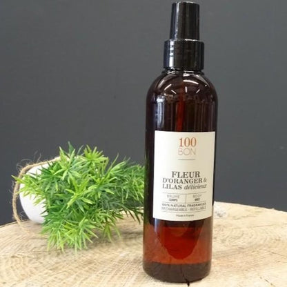 100BON IMPORTED ORGANIC & ALL NATURAL BODY MIST / PERFUME IN THE FRAGERANCE NAME VERVEINE & MANDARINE & THE OTHER FRAGERANCE IN THE NAMEFLEUR D'ORANGER & LILAS