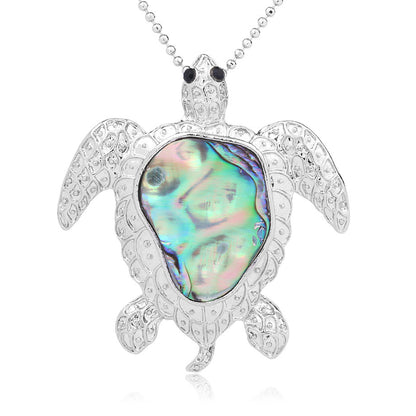 European And American Cross-Border Jewelry Origin Colorful Abalone Shell Turtle Pendant Necklace Jewelry