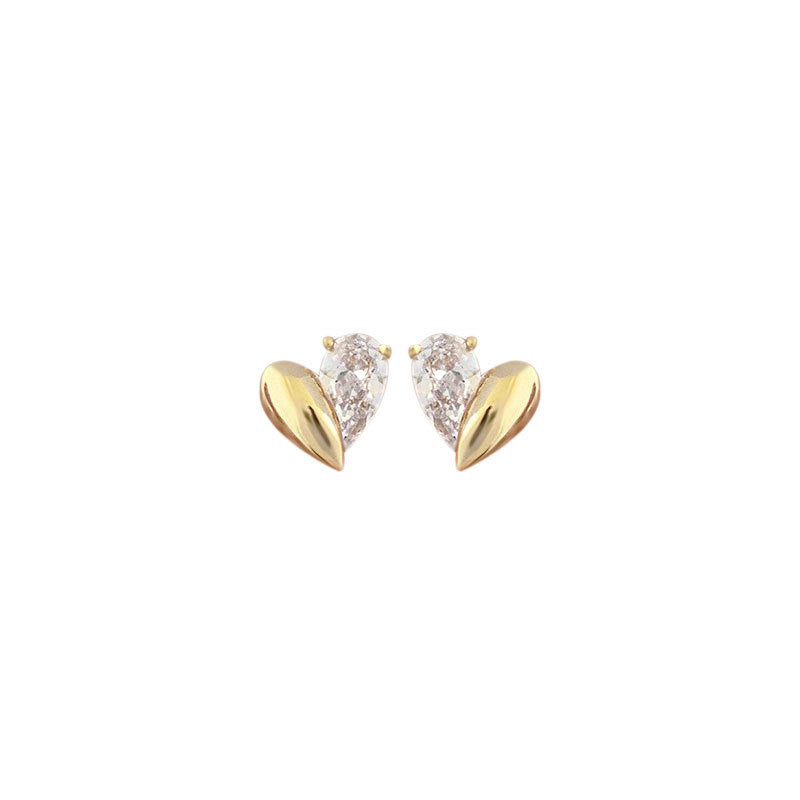 Sterling Silver Love Earrings Niche Design French Asymmetrical Earrings