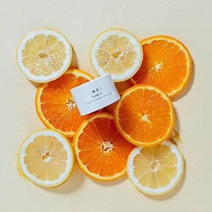 Cosmedix Pure C  shown in picture is made for all skin types and is made of L-ascorbic acid, or vitamin C, helps maintain the skin's flexibility and improve elasticity. Pure C helps to neutralize free radicals, reduce the appearance of lines and wrinkles and improve skin texture and tone