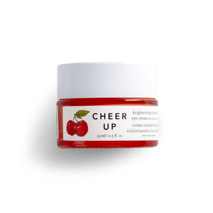 Farmacy Cheer Up Brightening Eye Cream 15ml , This Powerful brightening blend & potent formula visibly firms and smooths the look of fine lines with 4% vitamin C, natural peptides and caffeine. Instant radiance. Hyaluronic acid and three types of vitamin C, including acerola cherry, rejuvenate the eye contour and help reduce the appearance of dark circles. Fast-absorbing. Sinks into skin quickly and doesn’t pill under makeup.