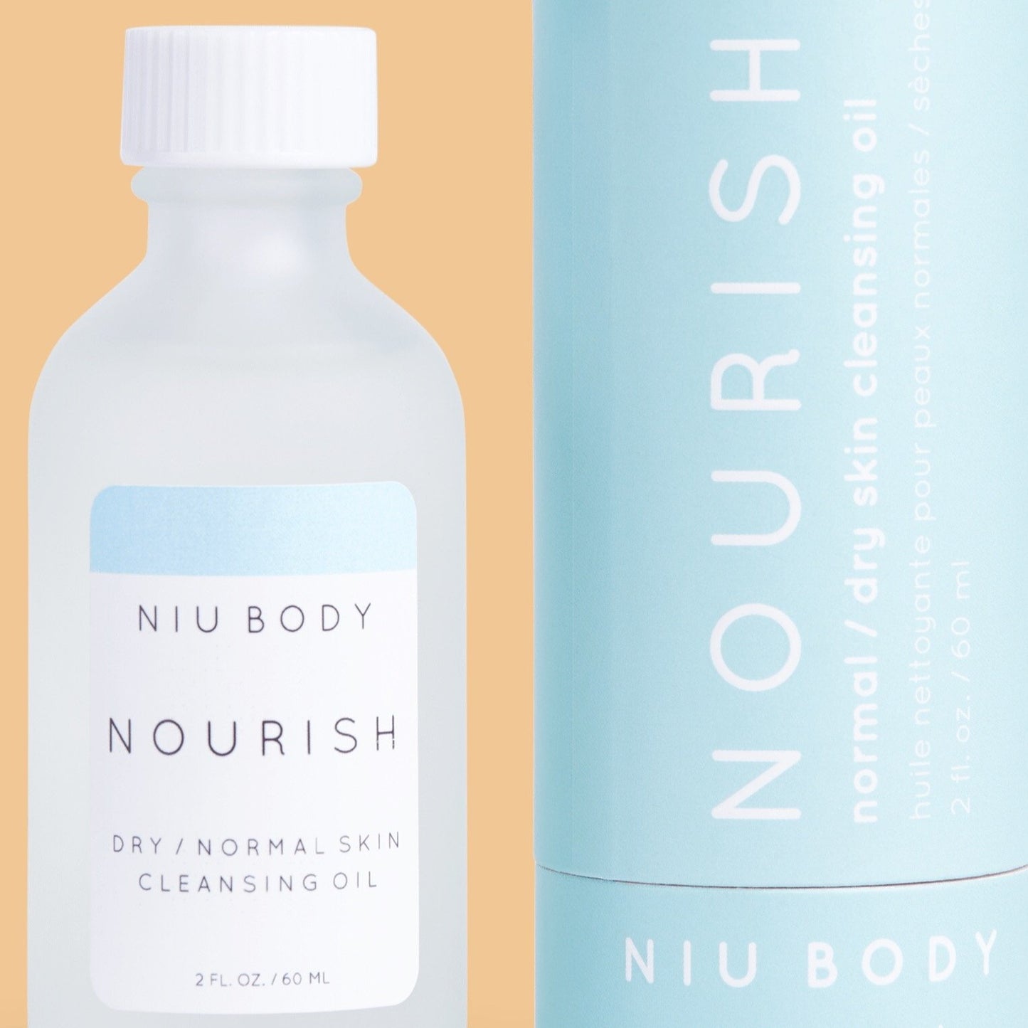Nourish dry skin cleansing Oil By Niu Body. Vegan, All Natural Skin care For Mature Woman