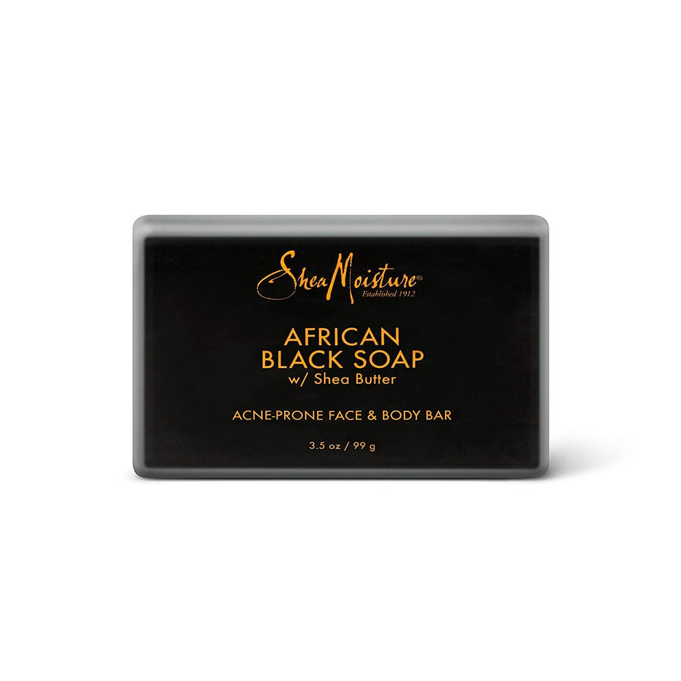 Shea Moisture African Black Soap Face and Body Bar for Oily, BlemishP