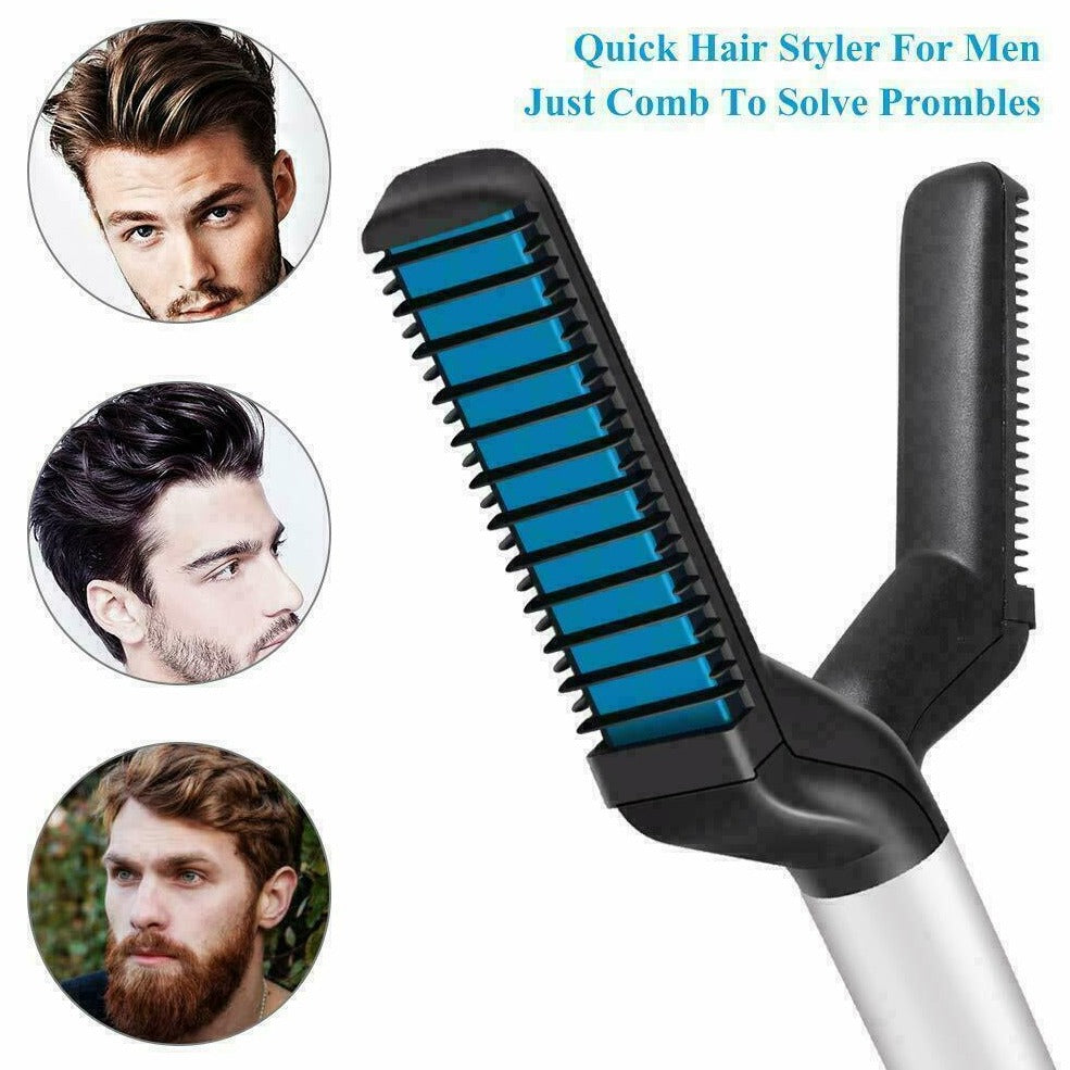 Hybrid Multifunctional Beard Straightener / Hair Comb combines heating barrels and comb teeth for hair smoothing, straightening, curling and creating beautiful volume while meeting all your personal needs no matter how different or difficult your Mane is, you now can create professional styles within minutes without the long appointment times and the heavy price tag to match - This Electric Hybrid Multifunctional Beard & Hair Straightening/curling Magic Wand Has Your Back!