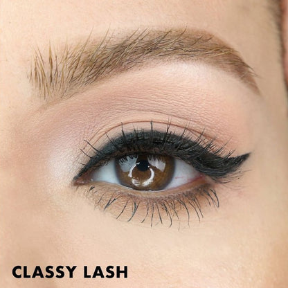 A natural cat eye magnetic lash in black adds subtle outer eye volume and lift to most eye shapes. 