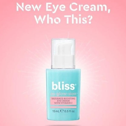 Bliss Power Anti aging Glow Bundle With The Radiance Boosting Eye Cream Infused w/Vitamin C and The Bliss "Oh My Gommage" Gentle Cleansing Stick Full size Complete Bundle Only Available at Facetreasures.Com