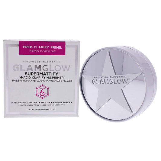 GLAMGLOW SUPERMATTIFY Prebase facial clarificante para control de aceite 0.5 oz