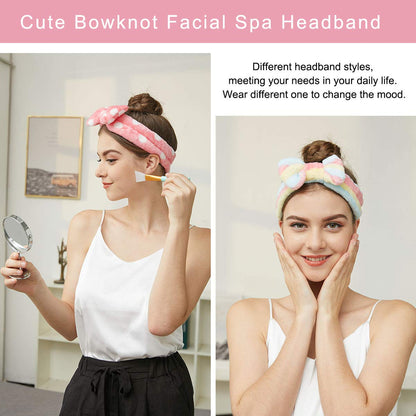 Diadema para el cuidado de la piel multicolor elástica de forro polar esponjoso Spa 
