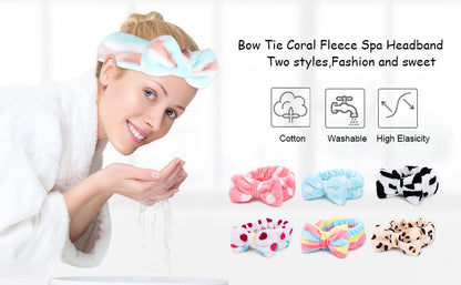 Diadema para el cuidado de la piel multicolor elástica de forro polar esponjoso Spa 