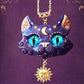 Collar colgante de gato bendito egipcio espiritual para protección, buena fortuna, buena salud y prosperidad, encanto brujo, naturalista, diosa del sol