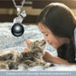 Elegant Rare 925 Diamond Cut Cubic Zirconia Fresh Water Pearl Unique Cat Pendant And 18” Silver WaterWave Chain Set