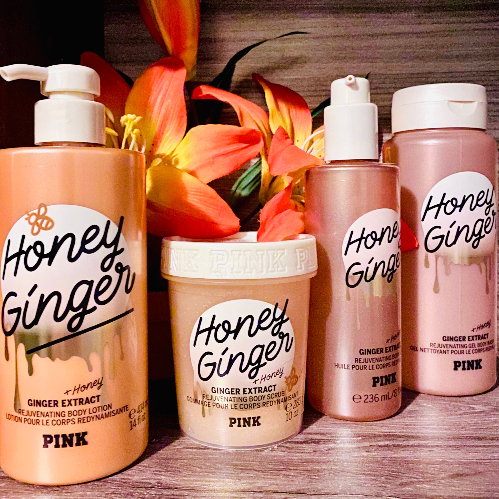 4 Piece Pink By Victoria Secret Ginger Honey Luxury Spa Set – FaceTreasures