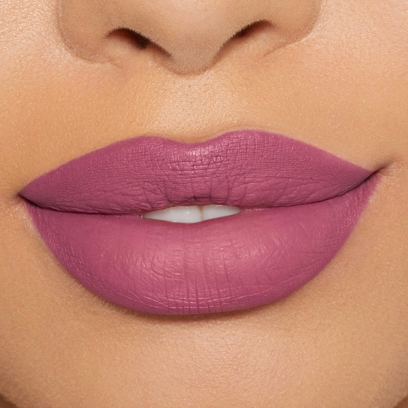 Huda Beauty Demi-matte high pigmented premium Cream Lipstick in the color “provocateur” sold out everywhere & now only available at Facetreasures Luxury Boutique & Monthly boxes with very Limited amount in stock, visit Facetreasures.com to get yours
